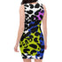Color Block Leopard Bodycon Dress in Techno